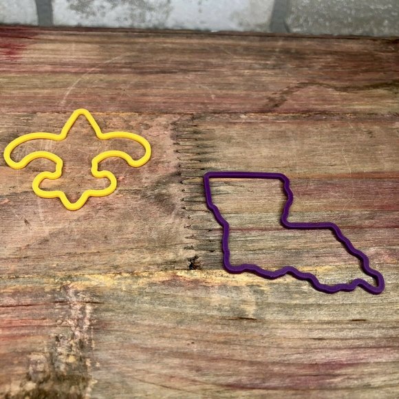 Gold and Purple LSU Rubber Band Bracelet Set - Picture 2 of 4